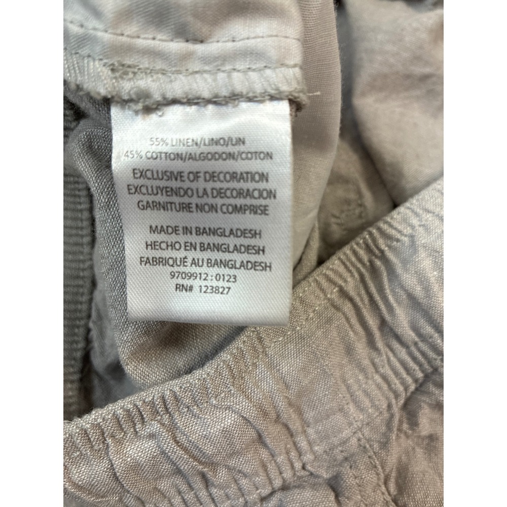 Tenth + Ocean Mens XL Washable Linen Blend Drawstring Shorts Light Grey Casual - Picture 4 of 5
